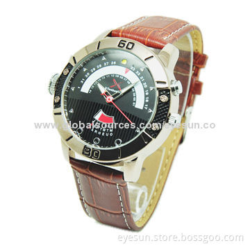 H.264 and Night Vision 720P Waterproof Watch Camera with LED Light and Interface Auto Adjustment